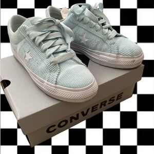 Converse one star pro baby blue corduroy shoes_6.5